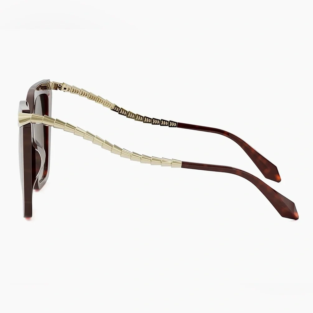 BVLGARI Serpenti 55MM Butterfly Sunglasses Color: Havana/Gray Gradient